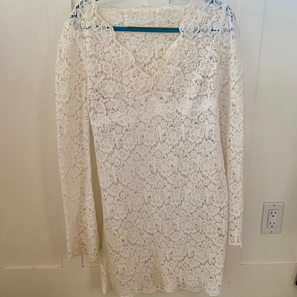 Diane Von Furstenberg white lace dress